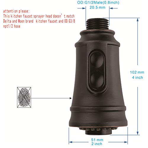 Kitchen Faucet Head, Angle Simple Replacement Sprayer Nozzle, Pull Down Faucet Pull Out Nozzle Hose Spray Head (Oil Rubbed Bronze) #TOP2