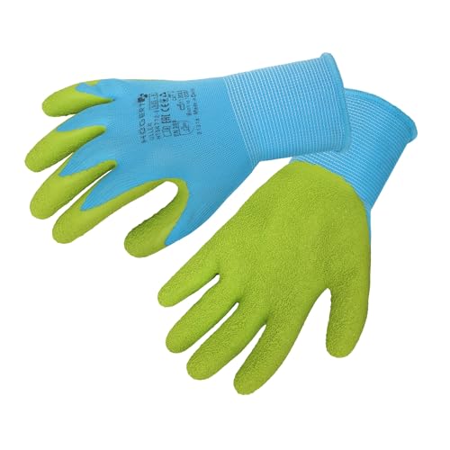 Högert Technik ULLER guantes recubiertos de látex, azul/verde, ta...
