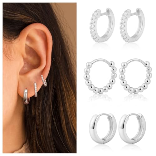 6 Pairs 14K Gold Hoop Earrings for Women,Chunky Hoop Earrings Multipack Hypoallergenic,Lightweight Hoop Earrings for Women Gold Jewelry Gifts4