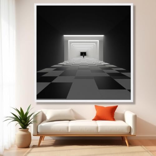 Tableau sur toile tunnel géométrique pour agrandir un petit espace - 2