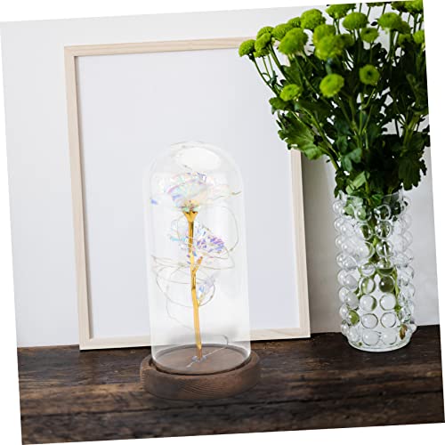 Rosas artificiales con lámpara de cristal a batería para decoración 7