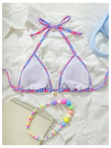 SOLY HUX Beach Vacation Clothes for Women Triangle Bikini Top Only Halter Swimsuit Bathing Suit Tops2