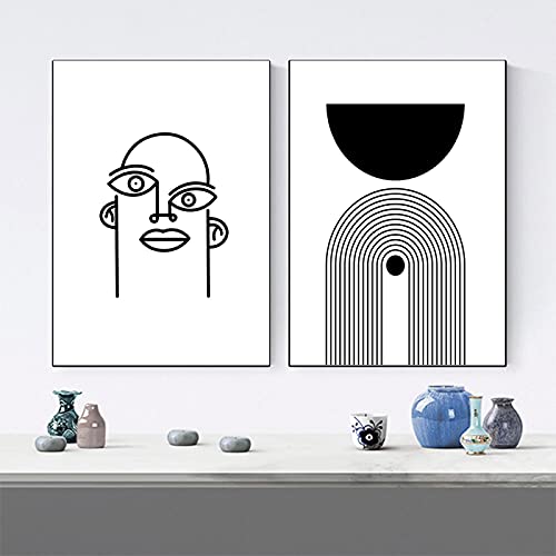 Ligne abstraite toile noir blanc pour rompre la monotonie des murs vides de votre salon