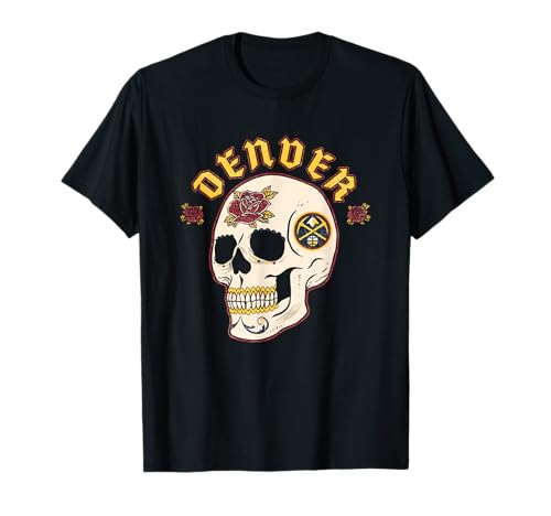 NBA Denver Nuggets Halloween Floral Skull T-Shirt