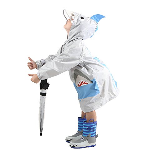 Kid's Rain Jacket/Raincoat 3D Shark Lightweight Rainwear for Boy for Girl2