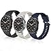 Aukvite 20 mm Bracelet pour Samsung Galaxy Watch 4 46 mm 42 mm/Galaxy Watch 4 Classic 44 mm 40 mm, Bracelets de Remplacement en Montre Sport en Silicone pour Hommes et Femmes (Gris+Noir+Bleu, Grand)