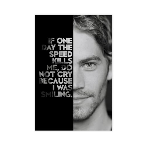 Poster Paul Walker toile 50x75cm pour sublimer la déco d'un salon moderne