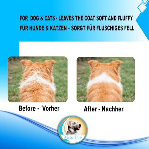 MstorPets Professionelle Zupfbürste für Hunde und Katzen mit Schutznoppen - Entfernt sanft Unterwolle, Verfilzungen & Knoten - Langhaarige Hundebürste und Pudelbürste für die tägliche Fellpflege