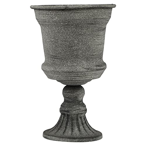 Cabilock Amphore Schwarz Vintage Blumenvase Metall Blumentopf Tischvase: Garten R?mische S?ULE Shabby Chic Eisen übertopf Vase Pflanztopf für Balkon Weihnachten Tischdeko Vase Gusseisen