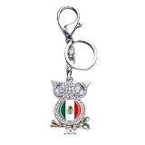 Portachiavi in metallo 3D con bandiera del Messico a forma di gufo, decorazione per borsa di souvenir, accessori regalo