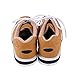Men's Bowling Shoes Fashion Athletic Soft Leather Breathable Lace-Up Buffer Round Head,Brown,7.5