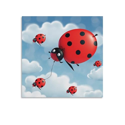 Toile murale abstraite haut de gamme impression moderne coccinelle grand format 70x70cm