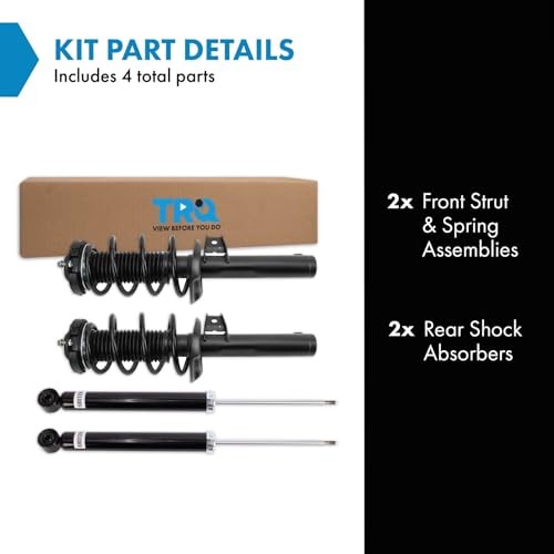 Image of TRQ Front and Rear Complete Strut Assembly & Shock Absorber Kit Complete Strut & Coil Spring Assembly Compatible with 2015-2018 Audi Q3 Q3 Quattro
