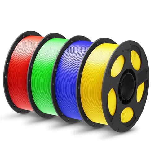 Image of ANYCUBIC PLA Plus (PLA+), RFID 3D Printer Filament 1.75mm Bundle, High Toughness, Dimensional Accuracy + /- 0.02mm, 4 Pack 1KG Spool Reusable Red, Green, Blue, Yellow