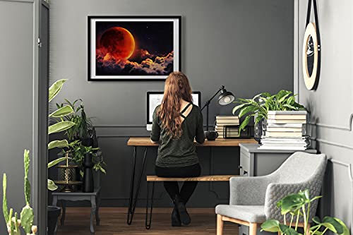 Tableau Eclipse De La Lune Tulup | Cadre MDF 70x50 cm pour salon - 2