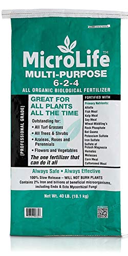 MicroLife Multi-Purpose (6-2-4) Professional Grade Granular Organic Fertilizer for All Plants All the Time, 40 LBS