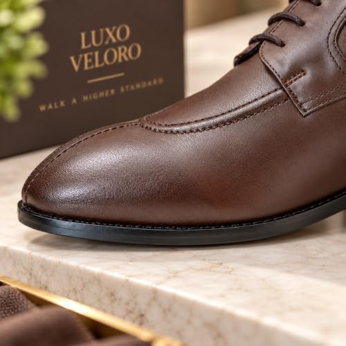 Image of Grandeur Derby Italian Leather Brown Shoe for Men