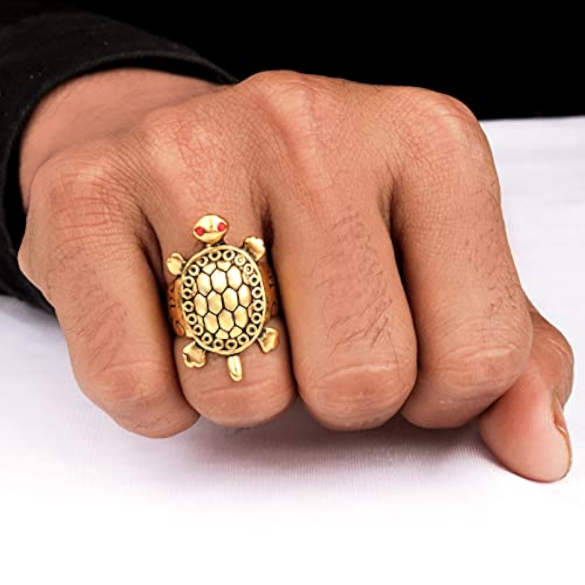 Designer Luckiest Turtle Stainless Steel Gold Ring