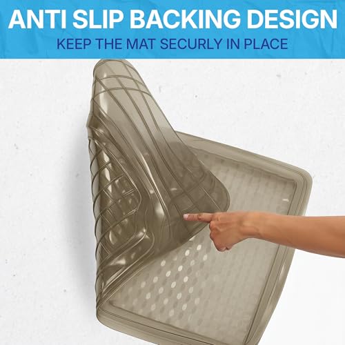 Image of KINGSWAY Accessories Premium 5 Pcs PVC Car Floor Mat Compatible with Hyundai Tucson Year 2020 to 2022, Waterproof, Anti Slip, All Weather Protection, Easy to Clean Car Foot Mats, Smoke 3G