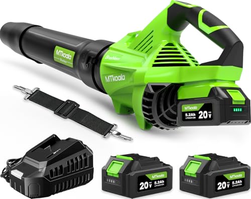 MTkoala Leaf Blower Cordless, New Upgraded 1200W Brushless Motor Leaf Blower, 700CFM 200MPH with 3 Speed Modes, 160Mins Max Runtime, Handheld Electric Blower for Lawn Care, Yard, Dust & Snow (Green)
