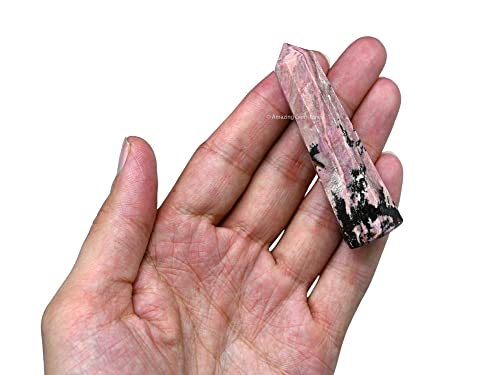 Image of Amazing Gemstone Rhodonite Crystal Towers - Natural Healing Crystal Point Obelisk for Reiki Healing and Crystal Grid (2 inch to 3 inch INCH)