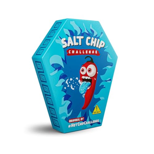 HOT CHIP SALT CHIP CHALLENGE - Der salzigste Chilli-Tortilla-Chip der Welt! Einzel verpackt Handschuh - Extrem Salziges Erlebnis für Mutige - Geschenk für Salzliebhaber Partygag (8g)
