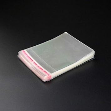 IMNSticky 5x7 inches, 51 microns Resealable Transparent BOPP Plastic Pouch Bags with self Seal Strip, Adhesive Closure Poly Bags for Packing of Collectible Coins, Jewelry- (Set of 100 Pieces)