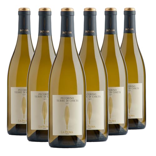 La Piuma Pecorino Terre di Chieti IGT. Vino blanco italiano (Caja de 6 botellas, 75cl.)