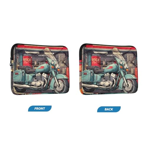 Funda para laptop 13-14 pulgadas con diseño vintage de motocicleta miniatura 2