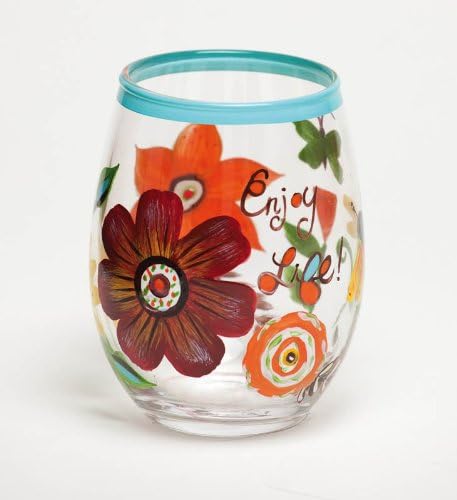 Field of Flowers Stemless Glass
