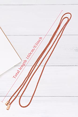 TeeYee Women PU Leather Knitted Waist String Belt/Rope/Chain Long Boho Wrap Skinny Belt3