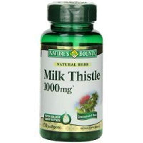 Nature's Bounty Milk Thistle 1000 mg Softgels, 50 Count Bottle