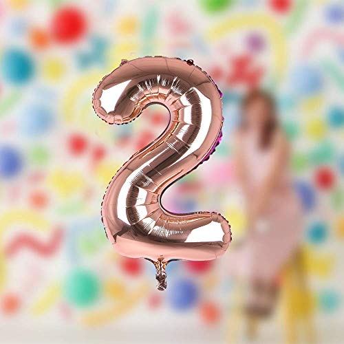Image of AMFIN 2 Number Foil Balloon - Rose Gold