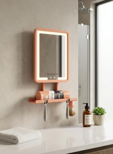 Fogless Shower Mirror, Anti-Fog, Adjustable Shaving Mirror, Rust-Proof, Durable, Impact-Resistant Shower Mirror (Peach) image 4