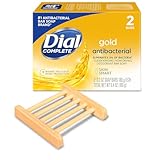 Gold Dial Antibacterial Bar 2-Pack (3.2oz Each) with Wooden Holder – Long-Lasting Body Cleanser by Maverick Merchants