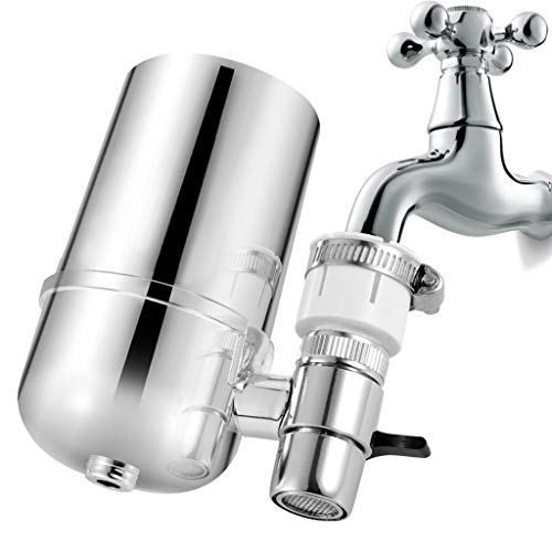 Makalon Erweitert Chrom Wasserhahn Wasserfilter hält bis zu 3 Monate passt für Standard Wasserhähne einfache Installation kein Werkzeug Spülbecken