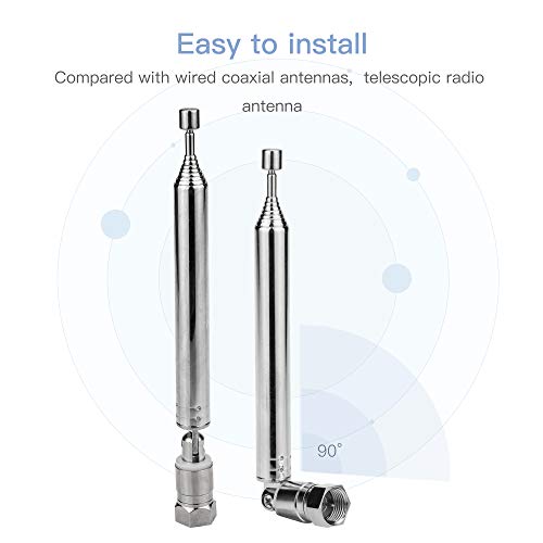 Tecreddy Fm Telescopic Radio Antenna 75 Ohm Replacement Antenna F Type Male Plug For Yamaha Onkyo Pioneer Marantz Bose Wave Music System Indoor Radio Home Stereo Receiver Audio Vedio Av Receiver #TOP3