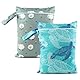 FYting Wetbag,2 Stück Wetbag Kindergarten Groß,Schwimmbeutel,Nasstasche,Wiederverwendbar, Wasserdicht,mit Reißverschluss, Schwimmen, Camping, Reisen, Fitness, Strand (Unterwasserwelt,36 * 26 cm)