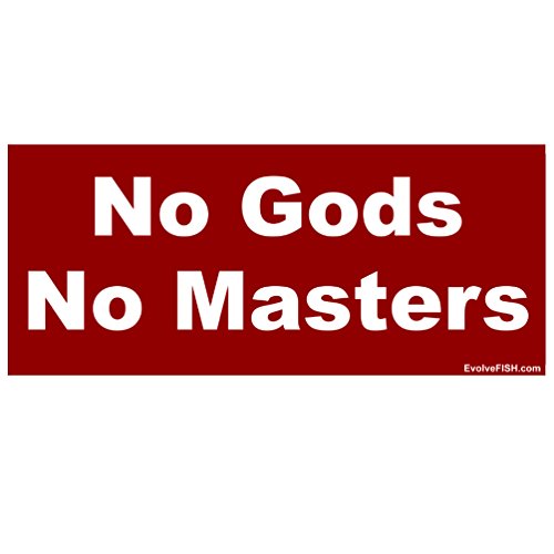 Pegatinas para parachoques No Gods No Masters EvolveFISH 12x5cm 2