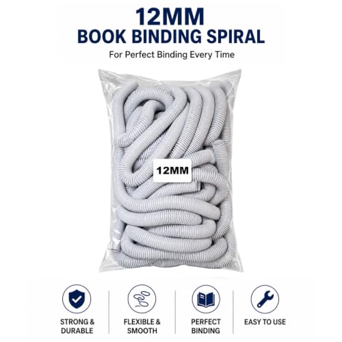 Image of Momad Spiral Binding White Heavy Quality Plastic Spiral Ring /Coil /Loop Manual Ring Binder (12MM)