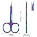 Precision Cuticle Scissors for Manicure, Pedicure, Eyebrow, and Eyelash Grooming - Extra Sharp Multi-Color Curved Cuticle Scissors with Black Storage Case for Men and Women (Multi)