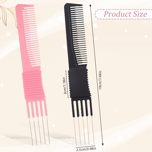 2 Peines de Metal para Estilizar con Mango Antideslizante miniatura 7