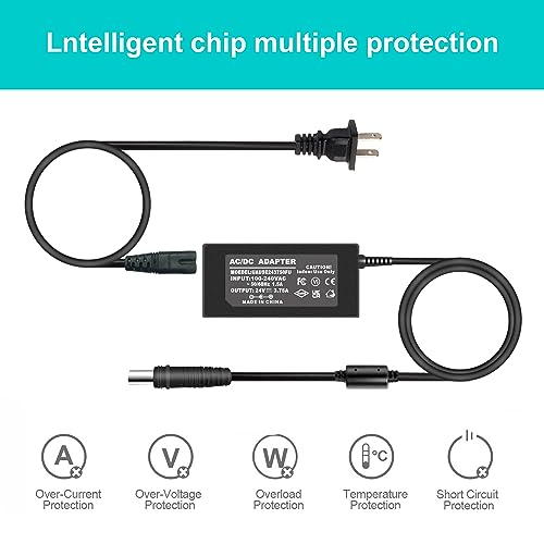 UAUSE 24V 3.75A 90W Power Supply for Resmed S10 Series Power Resmed Airsense 10S 10 AirCurve 10 Series CPAP and BiPAP Machine, Resmed Airsense 10 370001 37344 37028 Power Cord