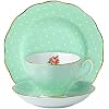 Royal Albert Polka Rose 3-Piece Set (Teacup, Saucer & Plate 8)