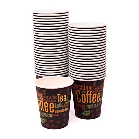 ESKAY PRODUCTS 12 Ounce Paper Disposable Hot and Cold Coffee Cups, Case of 1000 Cups, Coffee Design Cover
