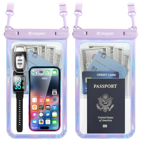 Rynapac Large Waterproof Phone Pouch Up to 10", 2 Pack IPX8 Protector Pouch