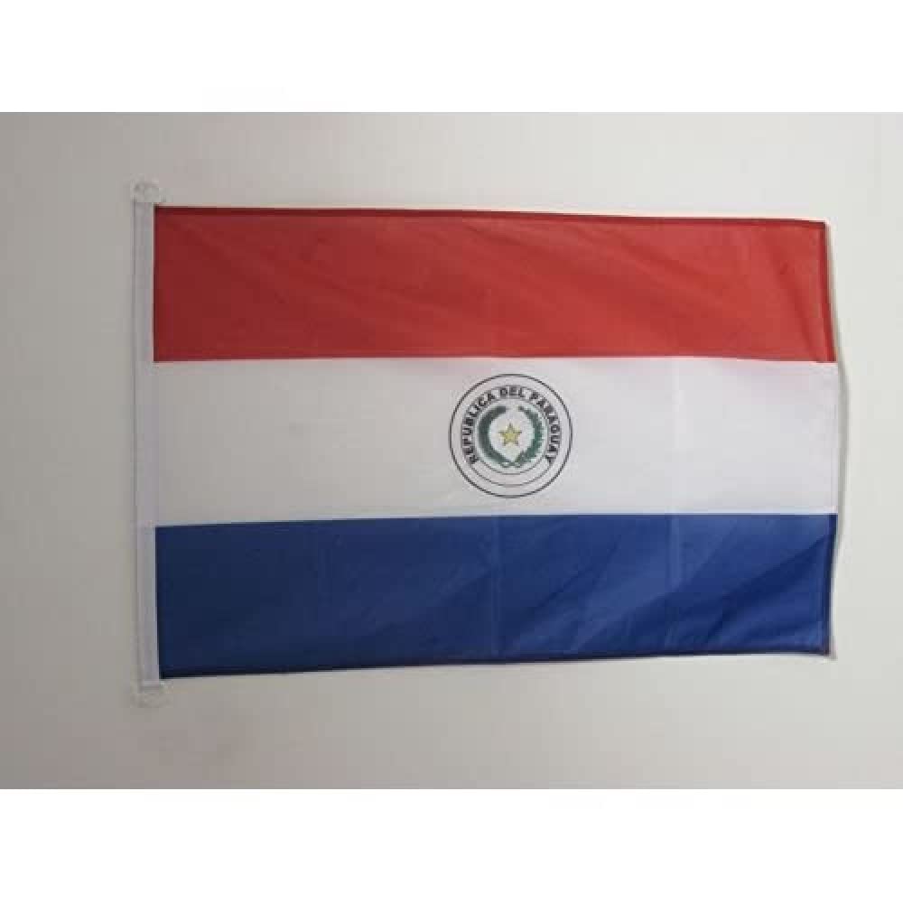 AZ FLAG - Paraguay Nautical Flag - 18'' x 12'' - For Outdoor and Boat - Paraguayan Banner Knitted Polyester with Two Plastic Rings - Vivid Colors - 12x18 in - 45x30 Cm