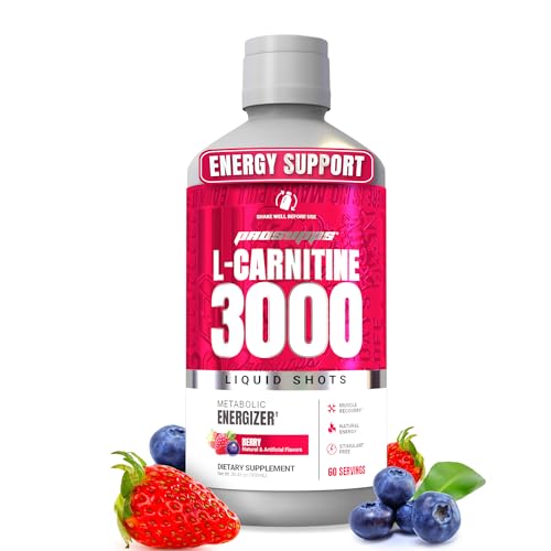 L-Carnitine Liquid Shots 3000 by PROSUPPS, 60 servings, Berry