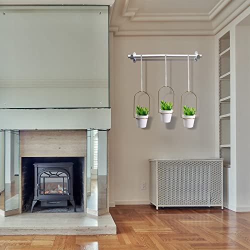 Yeshine Hanging Planters For Indoor Plants Or Herbs Metal Hanging Planter With 3 Plastic Pots, White #TOP4