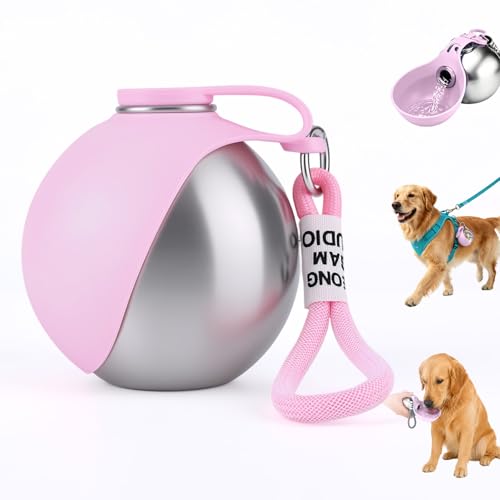 Stainless Steel 2-in-1 Portable Dog Water Bottle 10oz with Foldable Bowl